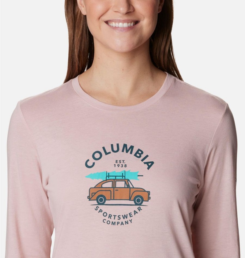 Pink Women's Columbia Hidden Haven Long Sleeve T-Shirt | 1629-XCZNE