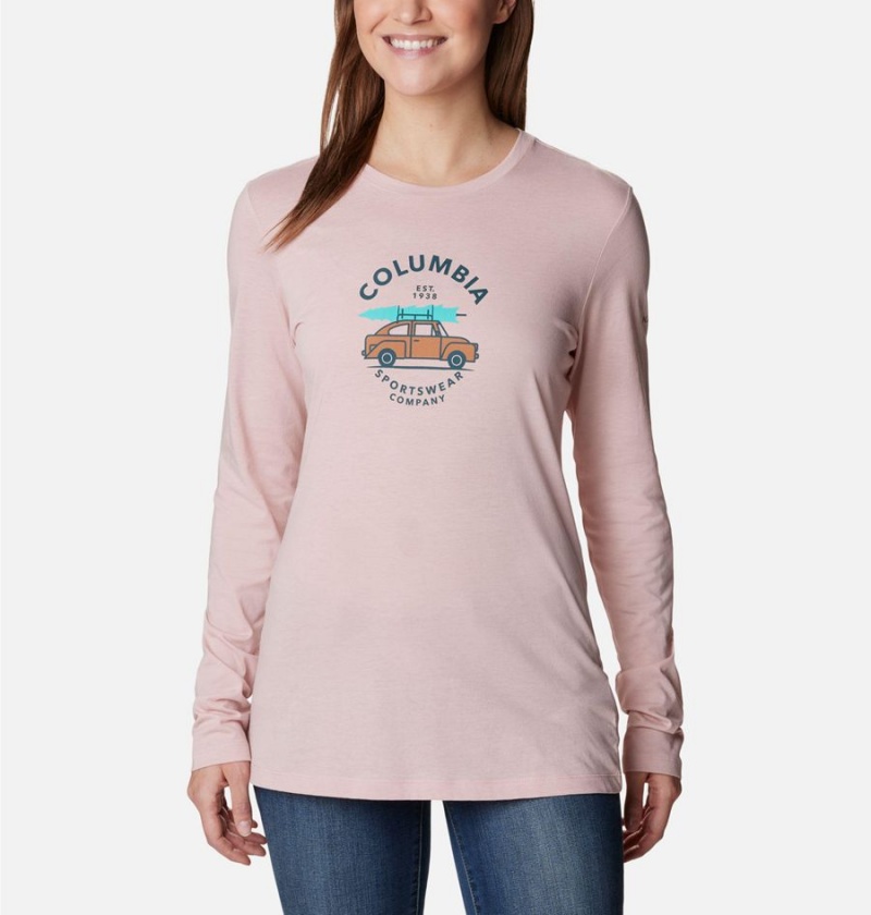 Pink Women\'s Columbia Hidden Haven Long Sleeve T-Shirt | 1629-XCZNE