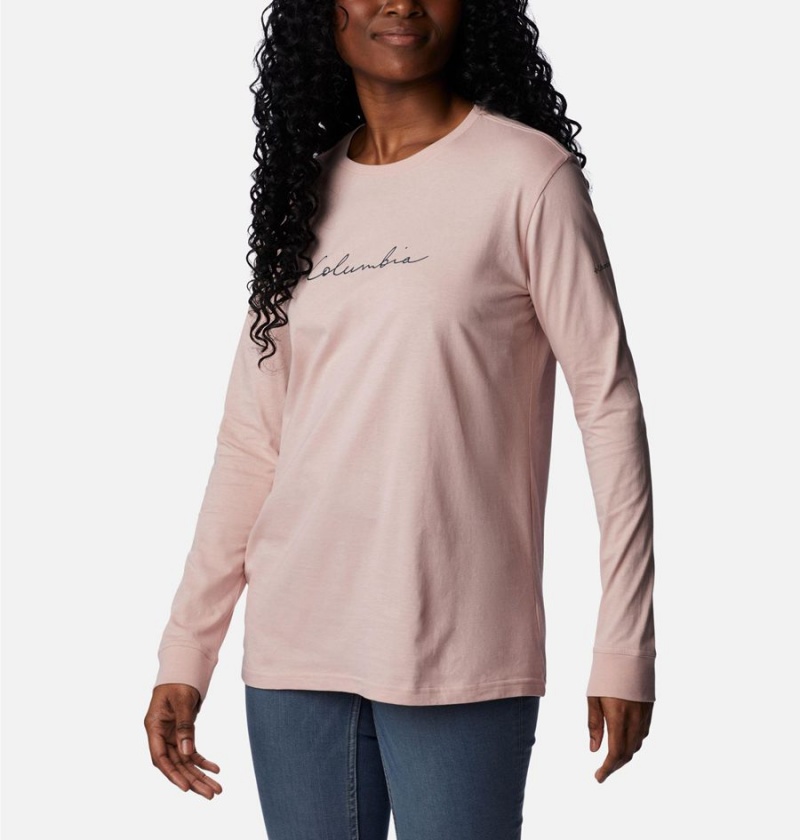 Pink Women's Columbia North Cascades Long Sleeve T-Shirt | 2340-URSLA