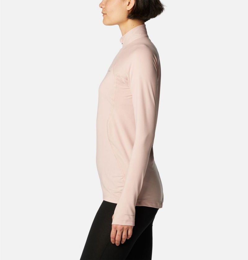 Pink Women's Columbia Omni Heat Midweight Baselayer Half Zip T-Shirt | 8973-GHFKP