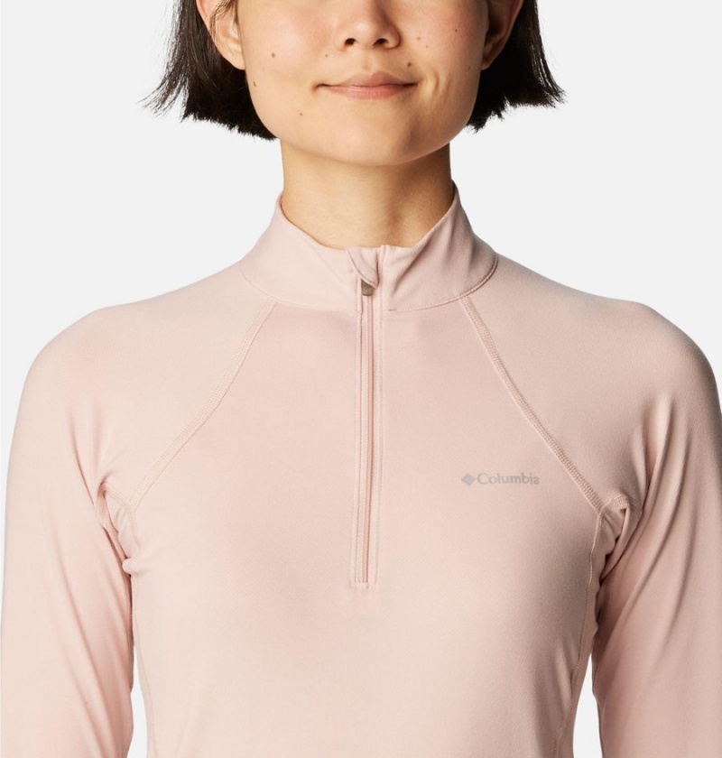 Pink Women's Columbia Omni Heat Midweight Baselayer Half Zip T-Shirt | 8973-GHFKP