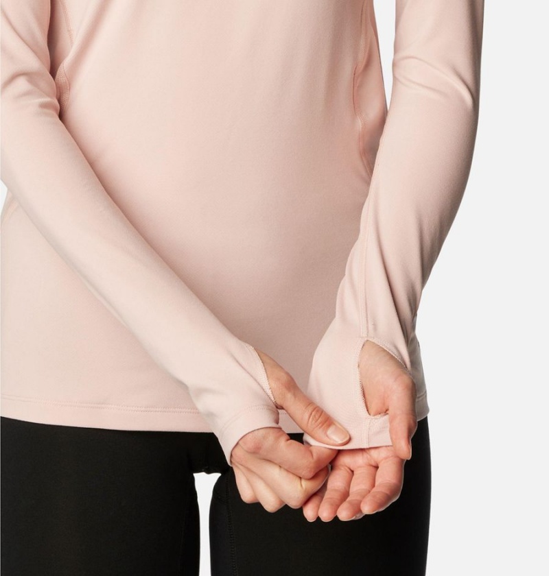 Pink Women's Columbia Omni Heat Midweight Baselayer Half Zip T-Shirt | 8973-GHFKP