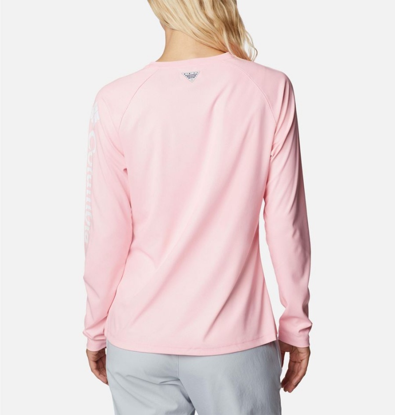 Pink Women's Columbia PFG Tidal Deflector Long Sleeve T-Shirt | 3219-AIQSE