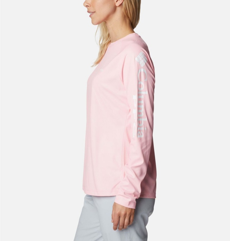 Pink Women's Columbia PFG Tidal Deflector Long Sleeve T-Shirt | 3219-AIQSE