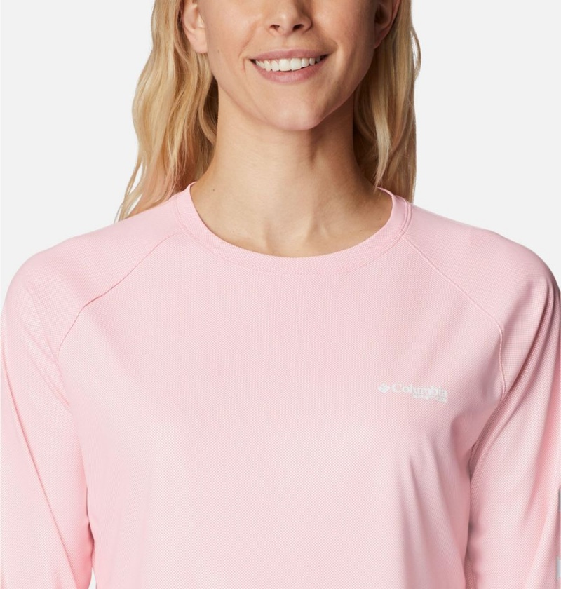 Pink Women's Columbia PFG Tidal Deflector Long Sleeve T-Shirt | 3219-AIQSE