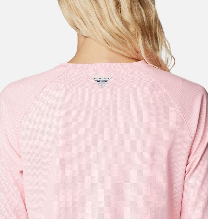 Pink Women's Columbia PFG Tidal Deflector Long Sleeve T-Shirt | 3219-AIQSE