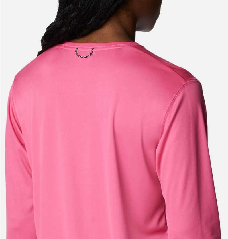 Pink Women's Columbia Summerdry Graphic Long Sleeve T-Shirt | 0475-MEUSV