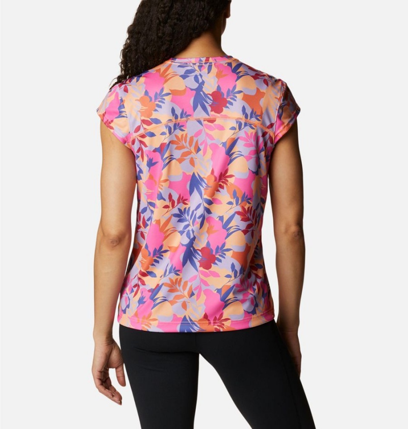 Pink Women's Columbia Summerdry Printed T-Shirt | 0369-FENDT