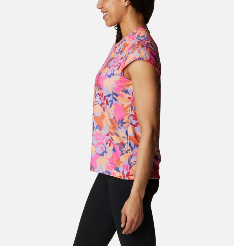 Pink Women's Columbia Summerdry Printed T-Shirt | 0369-FENDT