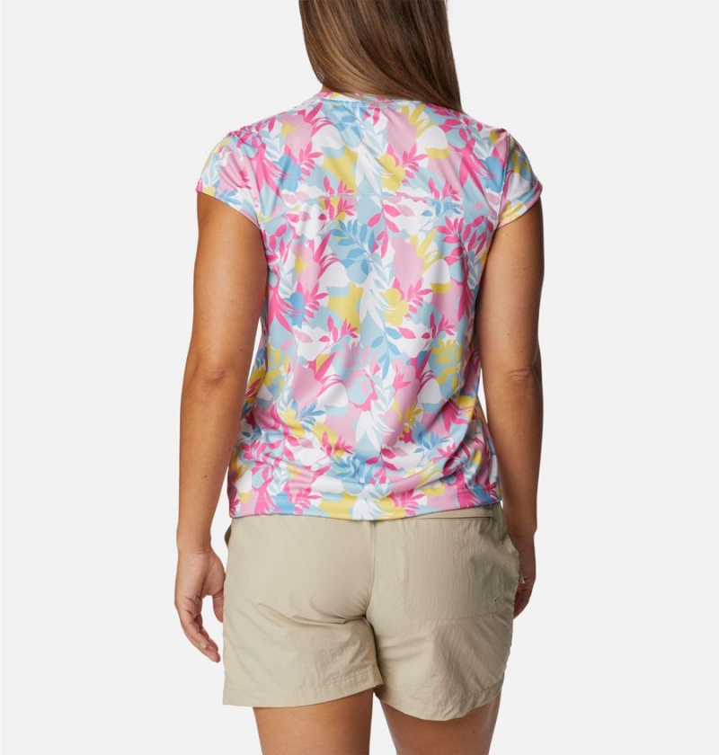 Pink Women's Columbia Summerdry Printed T-Shirt | 3150-NGYBC