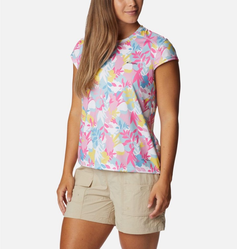 Pink Women's Columbia Summerdry Printed T-Shirt | 3150-NGYBC