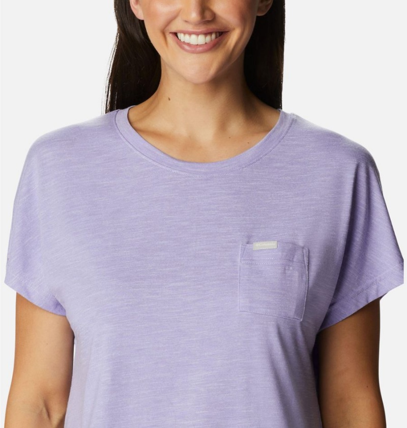 Purple Women's Columbia Cades Cape T-Shirt | 5234-YLQVO