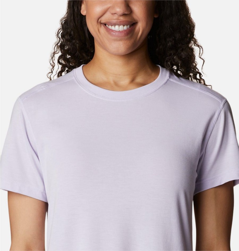 Purple Women's Columbia Endless Trail Running Tech T-Shirt | 3814-UBIJG