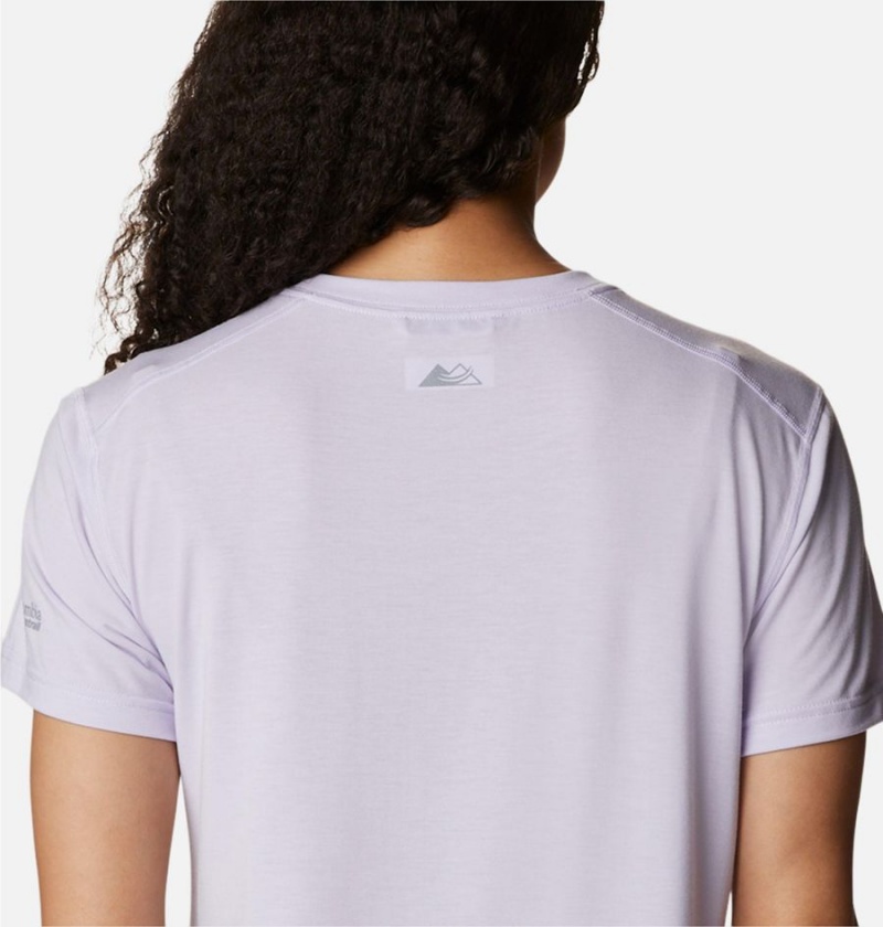 Purple Women's Columbia Endless Trail Running Tech T-Shirt | 3814-UBIJG