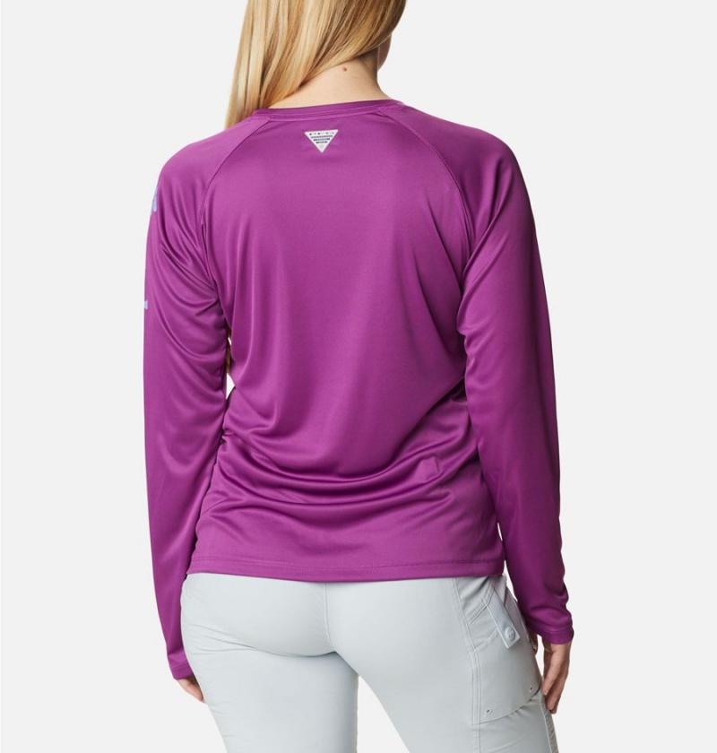 Purple Women's Columbia PFG Tidal II Long Sleeve T-Shirt | 1450-LXICK