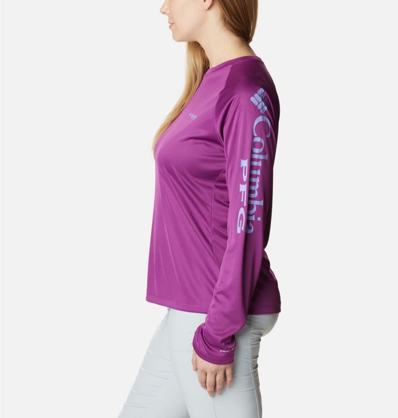 Purple Women's Columbia PFG Tidal II Long Sleeve T-Shirt | 1450-LXICK