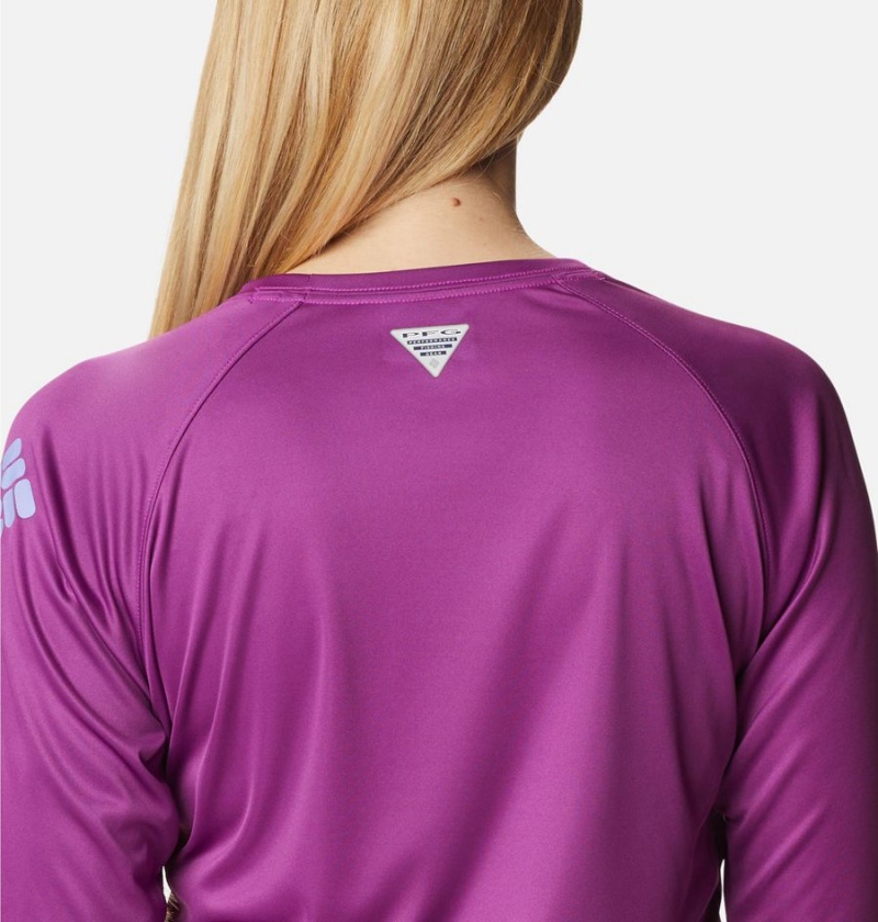 Purple Women's Columbia PFG Tidal II Long Sleeve T-Shirt | 1450-LXICK