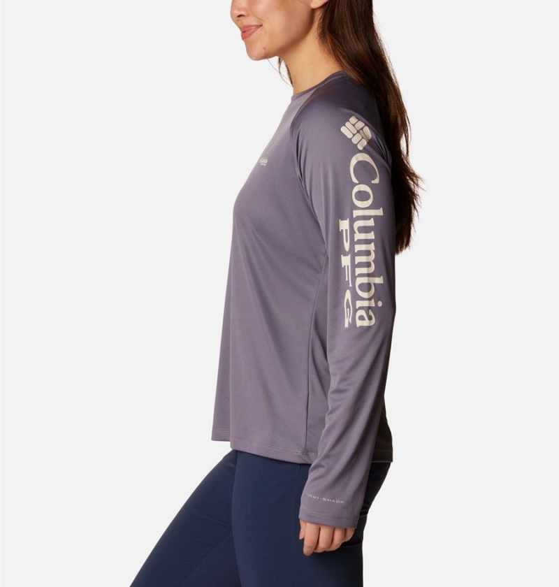 Purple Women's Columbia PFG Tidal II Long Sleeve T-Shirt | 0168-TRYEI