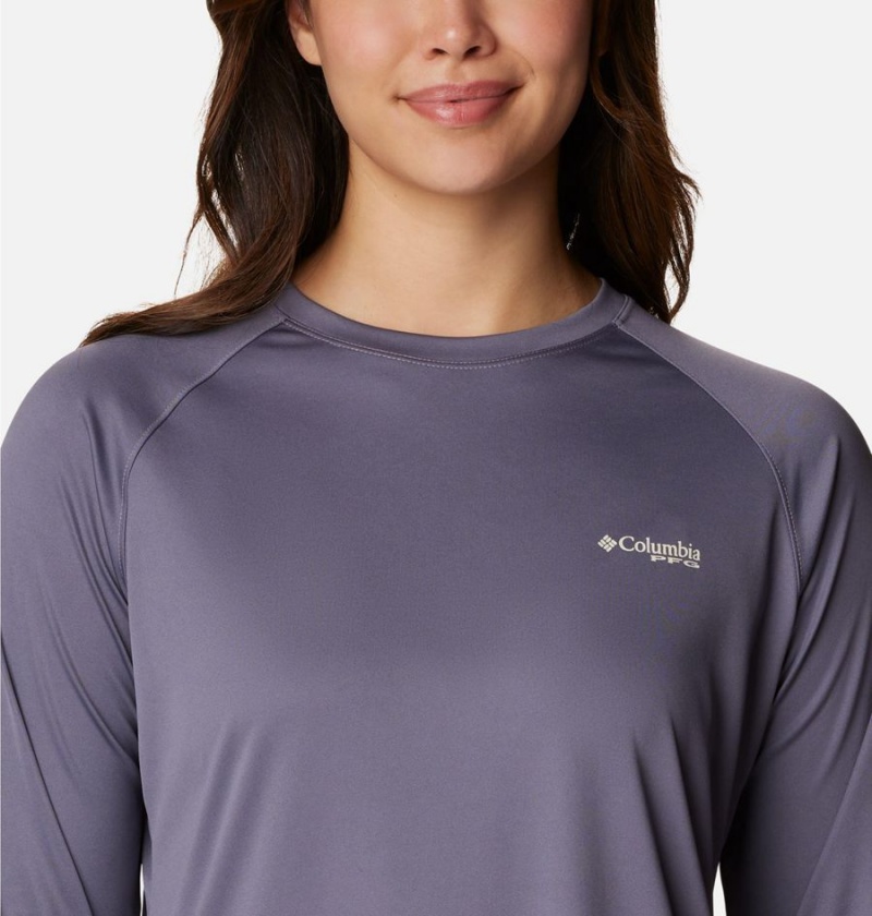 Purple Women's Columbia PFG Tidal II Long Sleeve T-Shirt | 0168-TRYEI