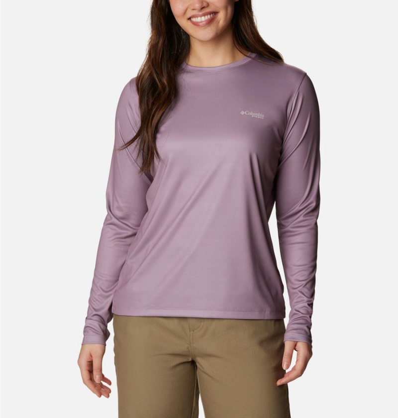 Purple Women's Columbia PHG Tough Shot Graphic Long Sleeve T-Shirt | 1263-PQKBG