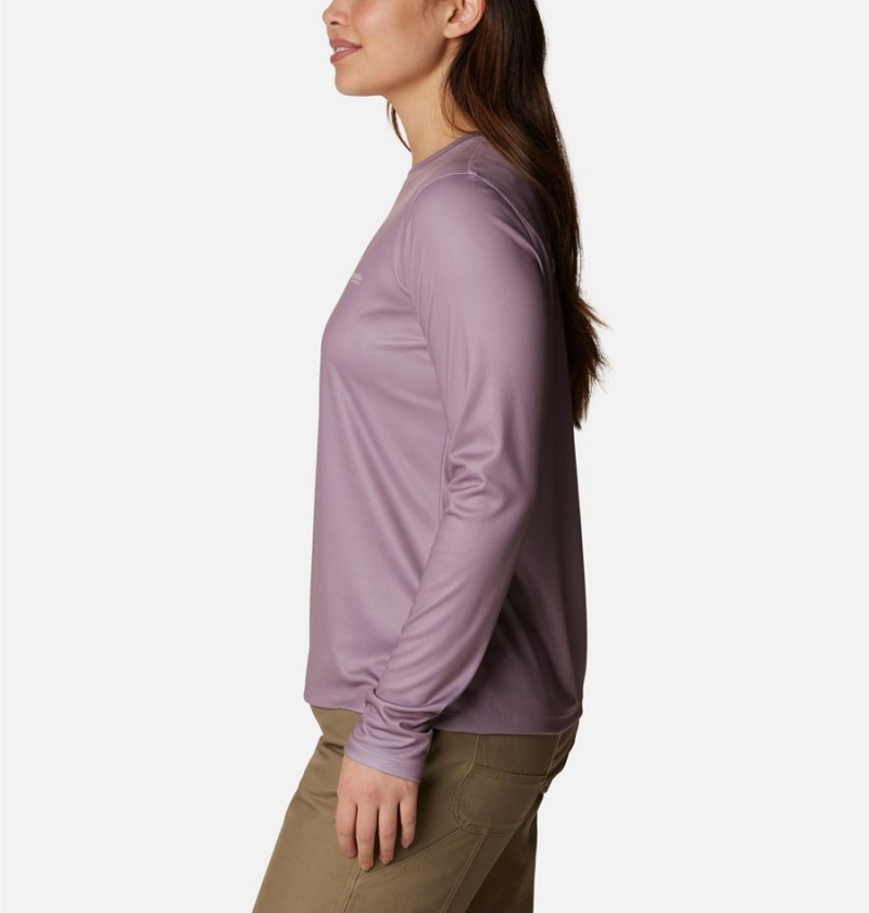 Purple Women's Columbia PHG Tough Shot Graphic Long Sleeve T-Shirt | 1263-PQKBG