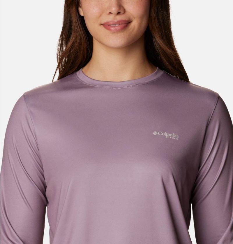 Purple Women's Columbia PHG Tough Shot Graphic Long Sleeve T-Shirt | 1263-PQKBG