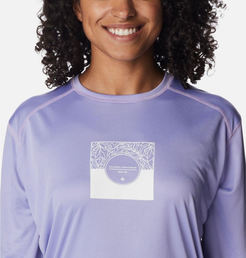 Purple Women's Columbia Summerdry Graphic Long Sleeve T-Shirt | 2341-LPDAN