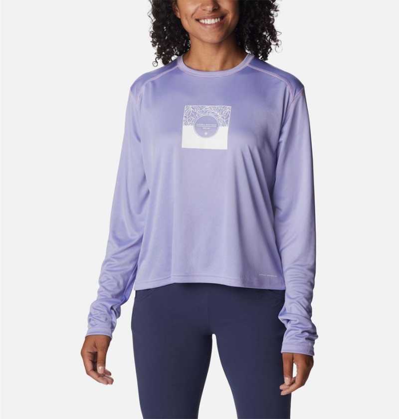 Purple Women\'s Columbia Summerdry Graphic Long Sleeve T-Shirt | 2341-LPDAN