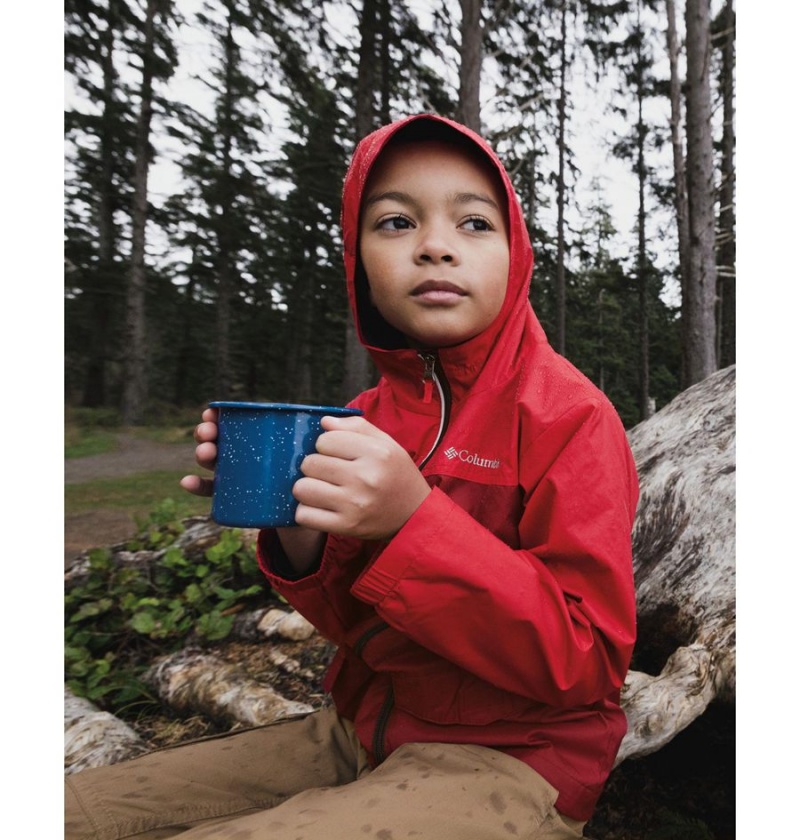 Red Kids' Columbia Rain-Zilla Jacket | 6193-RPUBD