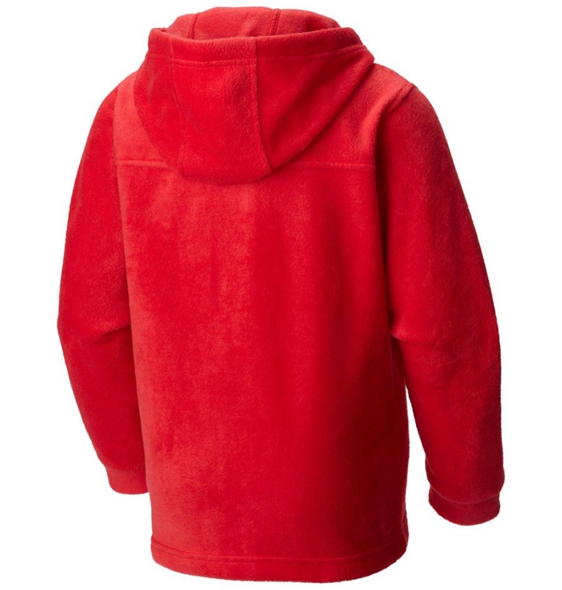 Red Kids' Columbia Steens Mountain II Fleece Hooded Jacket | 6935-HXNSA