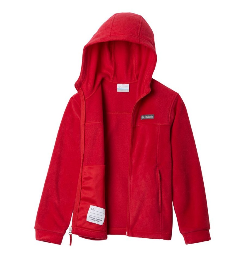 Red Kids' Columbia Steens Mountain II Fleece Hooded Jacket | 6935-HXNSA