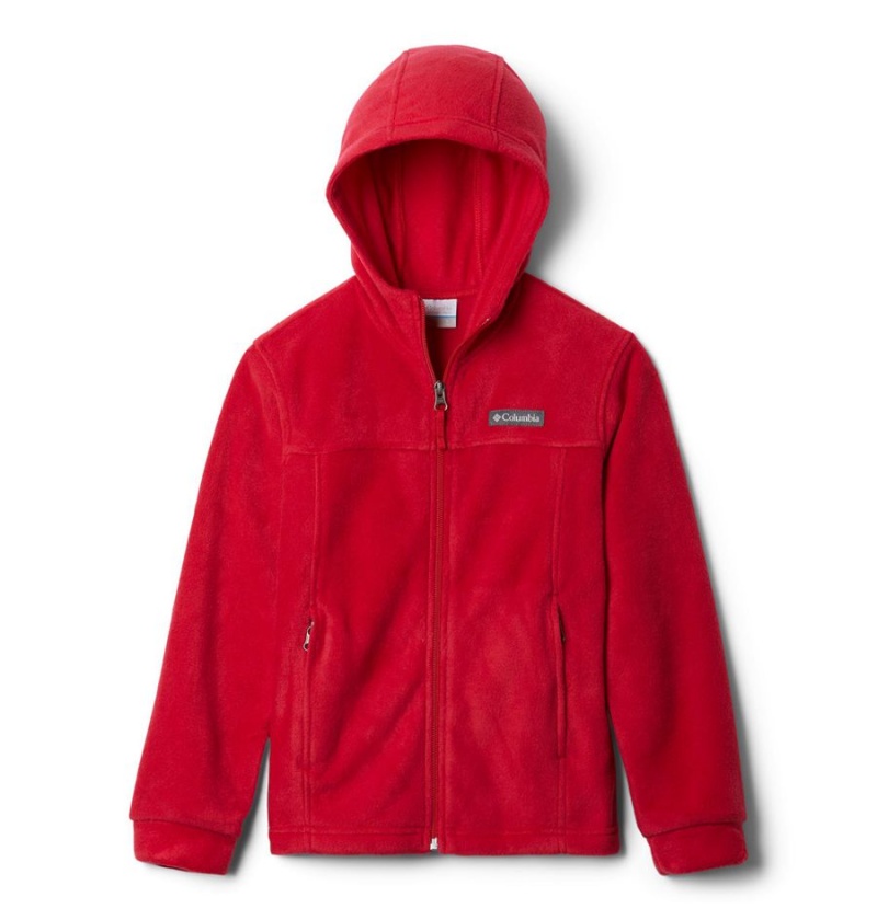 Red Kids\' Columbia Steens Mountain II Fleece Hooded Jacket | 6935-HXNSA