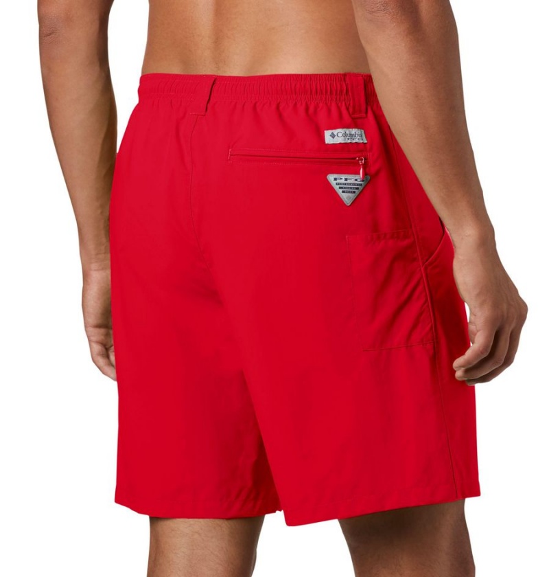 Red Men's Columbia PFG Backcast III Water Shorts | 3485-DVEWY