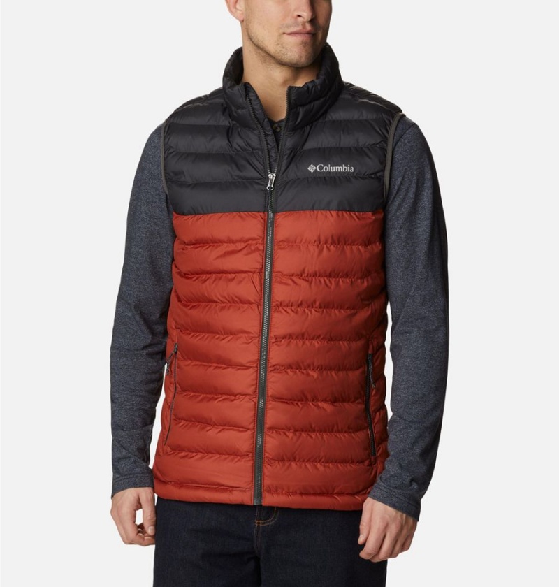 Red Men\'s Columbia Powder Lite Vest | 4235-VXBCD