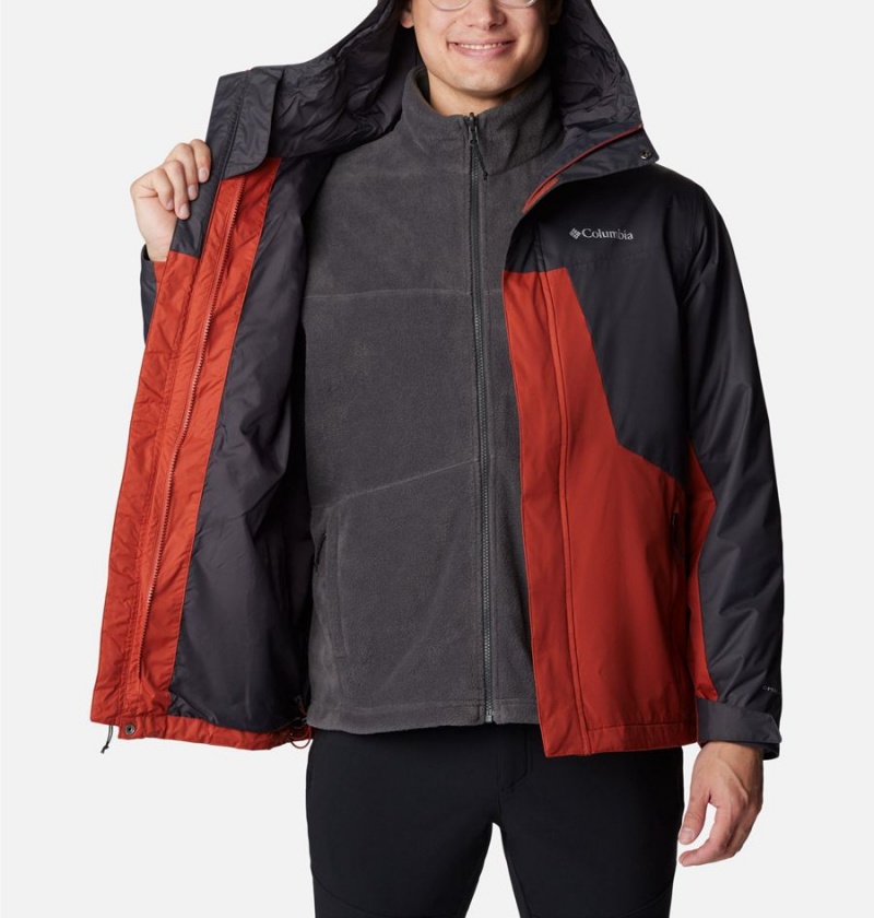 Red Men's Columbia Tunnel Falls Interchange 3 In 1 Jackets | 1563-JUWIL