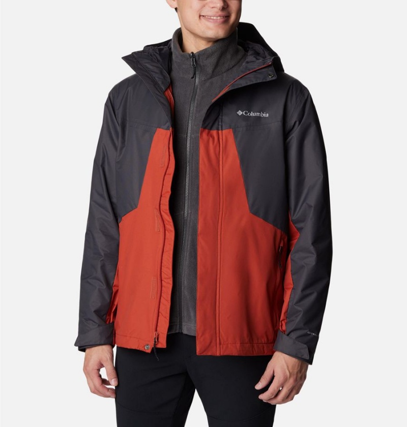 Red Men's Columbia Tunnel Falls Interchange 3 In 1 Jackets | 1563-JUWIL