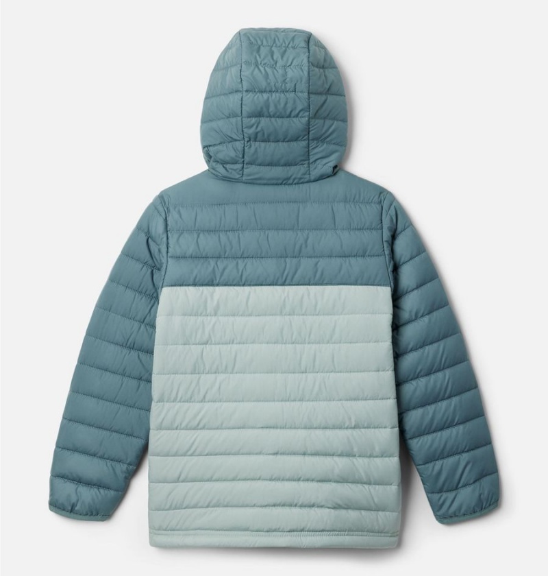 Turquoise Kids' Columbia Powder Lite Hooded Jacket | 0638-RVAIF