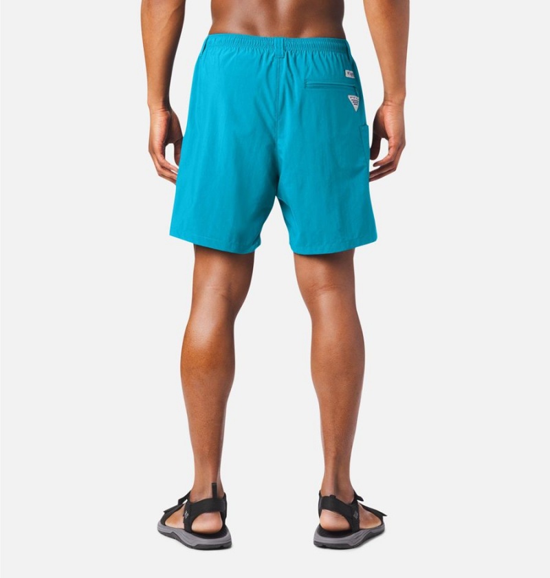 Turquoise Men's Columbia PFG Backcast III Water Shorts | 4307-IZHDK