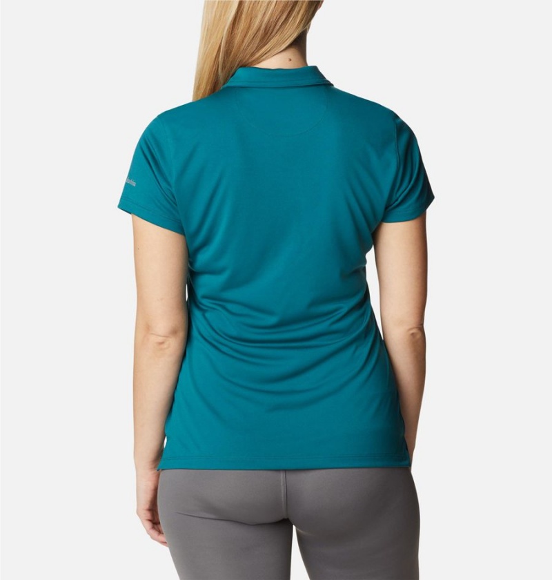 Turquoise Women's Columbia Birdie Golf Polo T-Shirt | 8715-RICGY