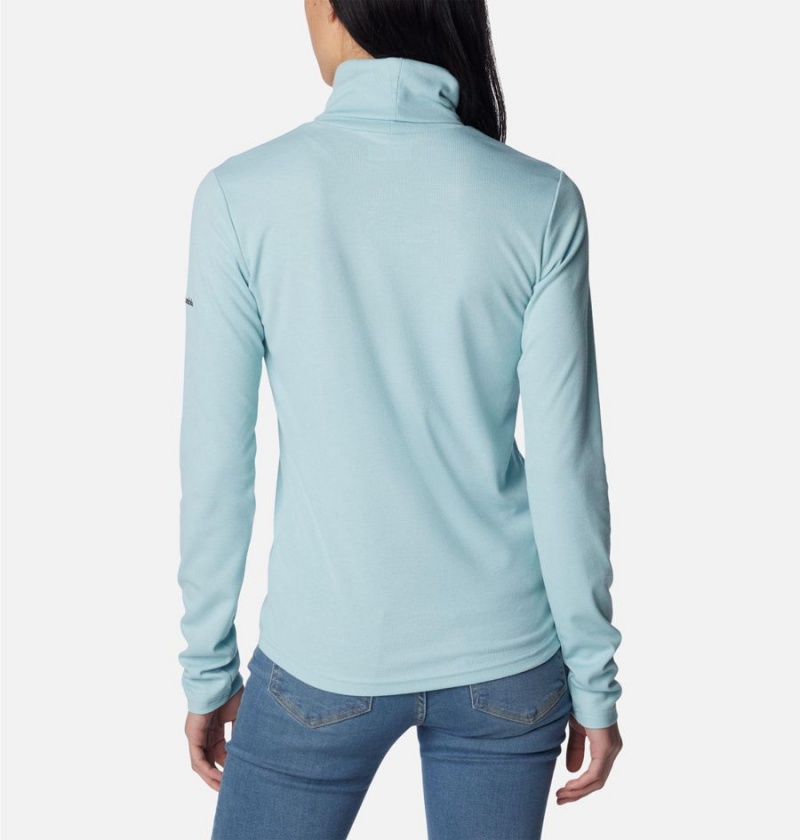 Turquoise Women's Columbia Boundless Trek Ribbed Turtleneck Long Sleeve T-Shirt | 0417-IPDTA