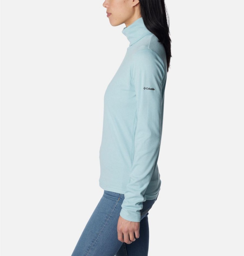 Turquoise Women's Columbia Boundless Trek Ribbed Turtleneck Long Sleeve T-Shirt | 0417-IPDTA