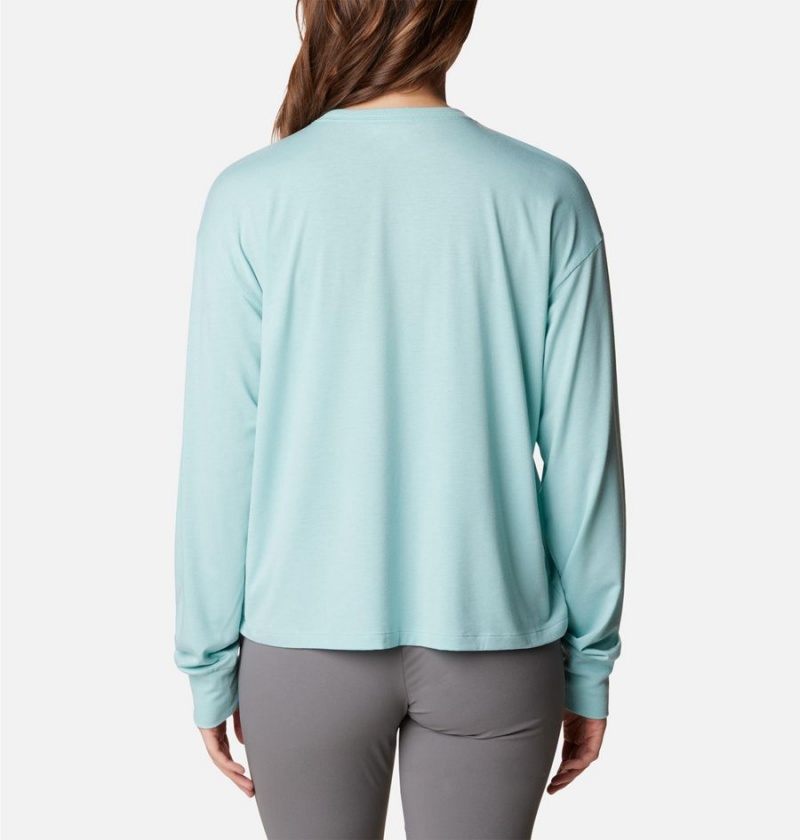 Turquoise Women's Columbia Boundless Trek Long Sleeve T-Shirt | 5012-MCFVP