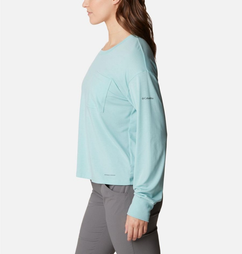 Turquoise Women's Columbia Boundless Trek Long Sleeve T-Shirt | 5012-MCFVP