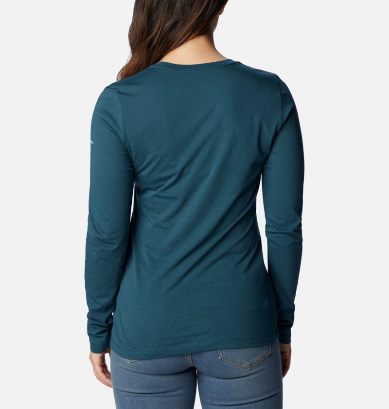 Turquoise Women's Columbia Hidden Haven Long Sleeve T-Shirt | 2731-HNIBP