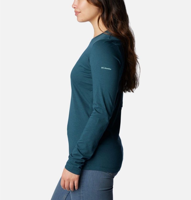 Turquoise Women's Columbia Hidden Haven Long Sleeve T-Shirt | 2731-HNIBP