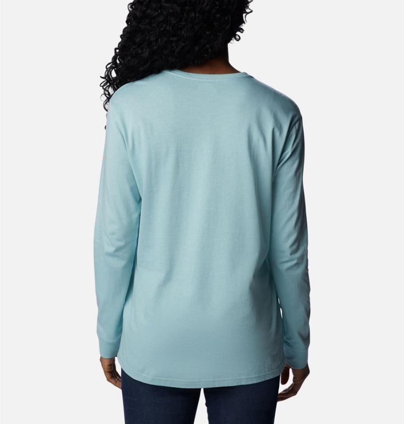 Turquoise Women's Columbia North Cascades Long Sleeve T-Shirt | 8913-IPHWB