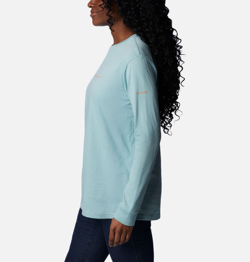 Turquoise Women's Columbia North Cascades Long Sleeve T-Shirt | 8913-IPHWB