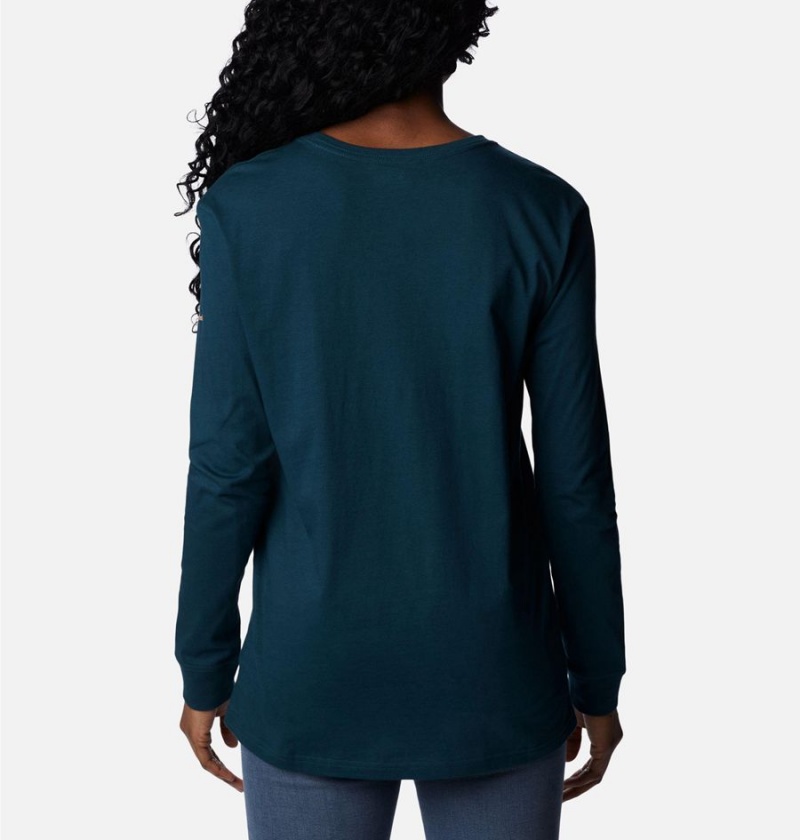 Turquoise Women's Columbia North Cascades Long Sleeve T-Shirt | 8504-CWHBA