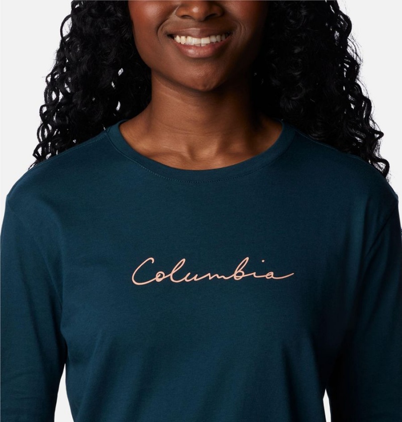 Turquoise Women's Columbia North Cascades Long Sleeve T-Shirt | 8504-CWHBA