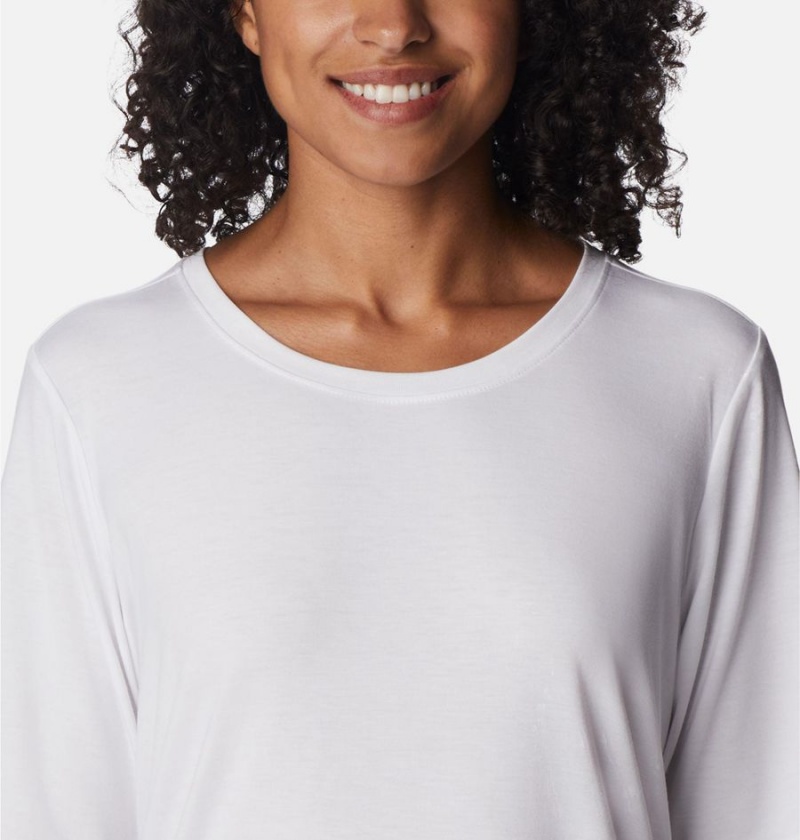 White Women's Columbia Anytime Knit T-Shirt | 3987-TWBRG